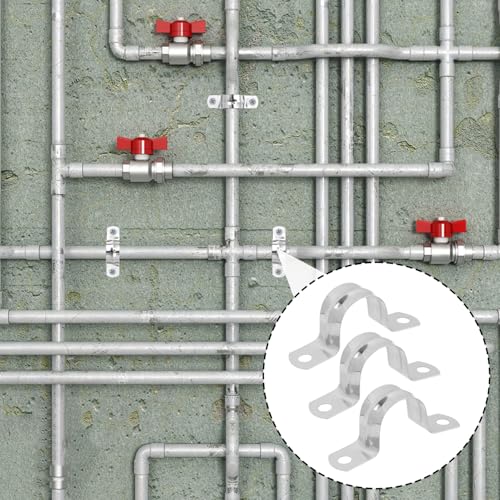 300 PCS 1 Inch Stainless Steel Rigid Pipe Strap, M25 Conduit Clamps, U Bracket Mounting Clamps with Two Hole, U Tube Pipe Clamp for Chemical Industry, Commercial - size: 300 PCS 1 Inch