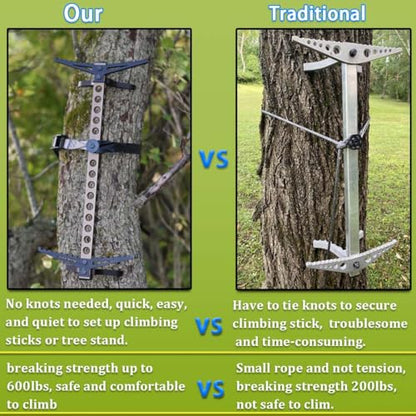 Huntury Climbing Stick Straps, Tree Stand Strap, Climbing Steps Replacement Strap, Climbing Stick Attachment, Quick, Easy and Quiet to Install, Treestand Accessessories For Hunting - style: Pack Of 4