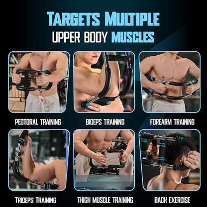 Twister Arm Trainer for Men & Women – Adjustable Chest Expander & Arm Strength Trainer, Home Gym Equipment for Body Workout, Chest Trainer with 2 Springs, Finger Stretcher & Workout Gloves - size: 30/90