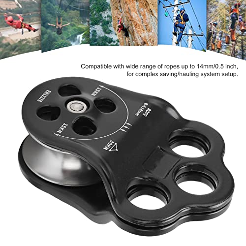 Climbing Pulley Climbing, 30KN Three Hole Side Plate Pulley Rope Climbing Pulleys for Rope, Rock Climbing, Rappelling, Zipline Sports, Compatible with up to 0.5in Ropes