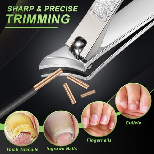 Ingrown Toenail Clippers, Slanted Nail Clippers for Thick Nails for Seniors, Edgy Angled Finger Nail Cutters for Adult, Men, Women with Curved Blade, Nail File - style: Champagne Gold