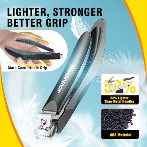 Nail Clippers for Men with Catcher, Anti Splash Self-Collecting Finger Nail Clippers Adult with Ergonomics Long Handle, Heavy Duty Large Toenail Clippers for Thick Nails for Seniors Nail Cutter - size: Long Handle