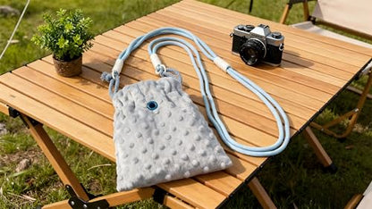 Sugar Glider Bonding Pouch Portable Drawstring Pouch Soft Sleeping Bag with Blue Braided Ribbon Small Animal Carrier- Hedgehog Hamster Ferret (Blue) - color: blue