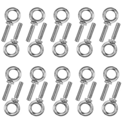 1/4"-20 x 1 UNC Lifting Shoulder Eye Bolts, Marine Grade 304 Stainless Steel Threaded Nut Fastener(20 Pcs) - size: 1/4"-20 x 1", style: Pack of 20 (304 stainless steel)