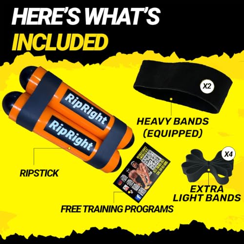 Premium RipStick Pillz, Workout Equipment for Joint Rehab, Shoulder Strength, Resistance Training, and Muscle Building, with 6 Adjustable Resistance Bands - color: Orange/Black