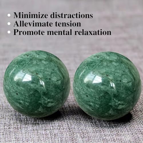 Traditional Chinese Baoding Balls, Marble Health Exercise Stress Relief Balls, Dark Green, 2-Piece Set (Dark Green, Medium-1.57") - color: Dark Green, size: Medium-1.57"