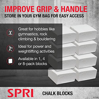 SPRI Chalk Block & Chalk Ball for Gymnastics, Rock Climbing, Bouldering, Rings, Weightlifting, Pool Billiards - size: 2 oz Block (96-Pack)