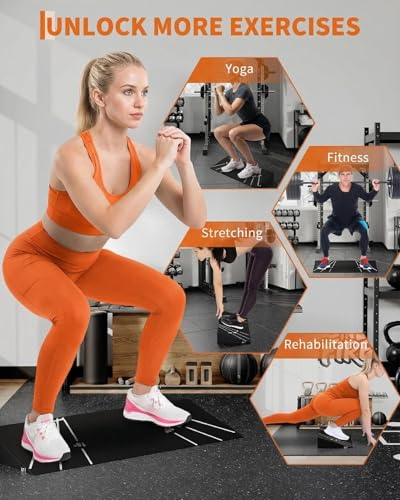 Squat Ramp Block 15° Heel Elevated Slant Board for Squats, Knees over Toes, Weightlifting & Calf Stretch, 1000lb Capacity Non-Slip One-Piece Squat Ramp, Home Gym Fitness Accessory for Men Women
