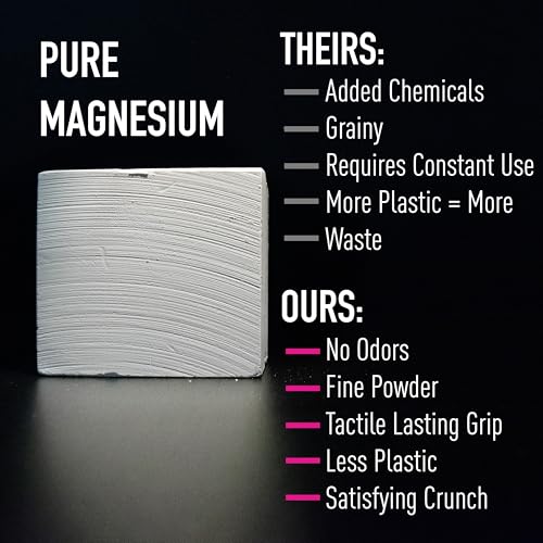 Premium Climbing Chalk Blocks- 100% Magnesium Carbonate for Rock Climbing, Bouldering & Training, Enhanced Grip and Sweat Resistance - size: 3 Pack