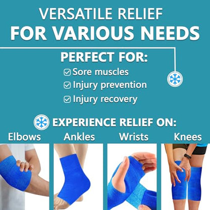 Ice Pack Ice Tape, Self Sticking Bandage Wrap （No Refrigeration Needed）Ice Wrap Instant Cold Compress Compression Tape Wrap, Athletic Muscle Tape, Athletic Tape for Pain and Swelling: Blue - style: Blue