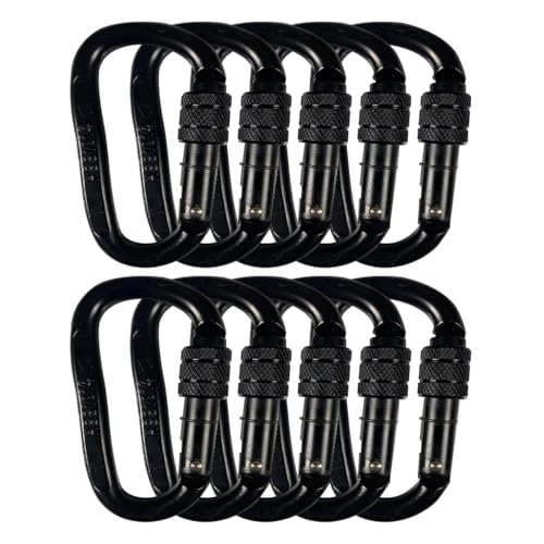 Hunter Safety Systems Recon Steel Carabiners - High-Strength, Easy-Locking, and Versatile Clips - style: 10-Pack