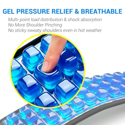 3D Gel Backpack Strap Pads, Universal Shoulder Strap Pad with Pressure Relief Comfort, Anti-Slip Detachable Detachable Breathable Cushion for Backpacks & Bags，2Pcs