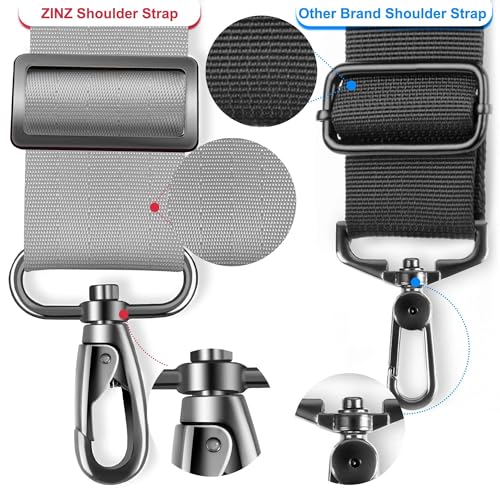ZINZ 75" Shoulder Strap with Fixed Pad and Dual Balanced Buckles，Gray - color: Gray