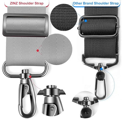 ZINZ 75" Shoulder Strap with Fixed Pad and Dual Balanced Buckles，Gray - color: Gray