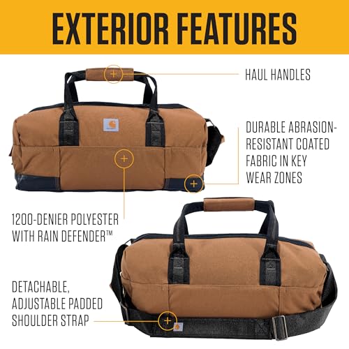 Carhartt Classic Duffels, Heavy-Duty Bag for Jobsite, Gym, & Travel, 35L, Gravel - color: Gravel, style: 35l
