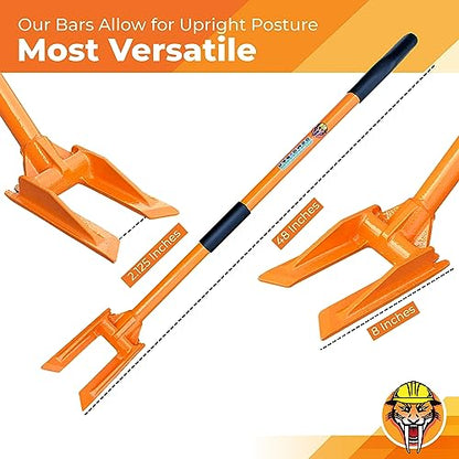 48” Demolition Pry Bar & Crowbar – Oval Handle Wrecking Bar for Ceiling & Wall Demo – Heavy Duty Nail Puller Tool for Contractors, Firefighters & Home Renovations - size: 48" Oval