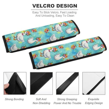 2 Piece Flowers Duck Floral Car Seat Straps Shoulder Pads Universal Fit Automotive Seat Belt Protector for Kids, Car Seats Pushchair Strollers High Chair Pushchair - color: Pattern 669