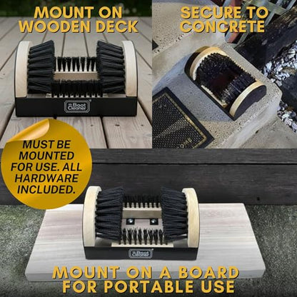 Heavy Duty Boot Cleaner Scrubber, for Mounted or Portable Use, Wood | Mr. Boot Cleaner Boot/Shoe Scraper, Use Indoors or Outdoors, Suitable for Home or Commercial Sites, Includes Hardware