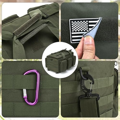 3 In 1 Military Duffel Bag 50L Gym Bag for Men Convertible Weekender Backpack for Sports Travel Basketball - color: 50L-ArmyGreen