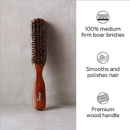 Diane Premium 100% Boar Bristle Styling Brush for Men and Barbers – Medium Bristles for Thick Coarse Hair – Use for Detangling, Smoothing, Wave Styles, Soft on Scalp, Restore Shine and Texture - style: 5 Row Styling