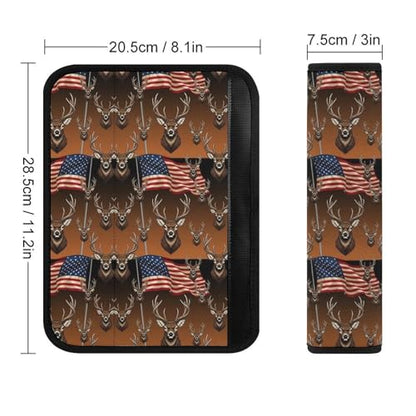 2 Pack American Flag Hunting Deer Car Seat Belt Pad Soft Padded Seat Belt Cushion for Child, Stroller Pushchair High Chair, Shock Absorption - color: Pattern 661