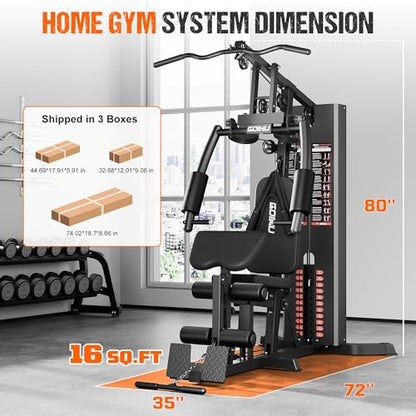 Home Gym, M1 Workout Station with 140LBS Weight Stack, Multifunctional Home Gym Equipment with Pulley System for Full Body Strength Training - style: M1 Pro