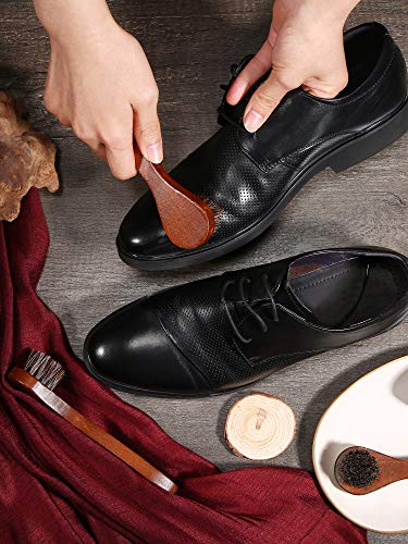 Jovitec 3 Pieces Horsehair Polish Applicator Brush Kit Saddle Soap Shoe Shine Brush Leather Boot Clean Dauber Applicators - color: Brown