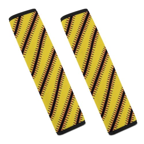 2 Pack Softball Art Seat Belt Shoulder Pad Universal Fit Harness Pads Strap for Kids, Car Seats Pushchair Strollers High Chair Pushchair, Shock Absorption - color: Pattern 816