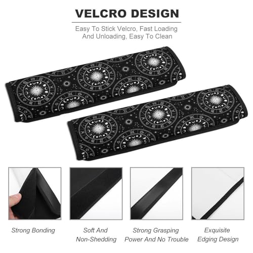 Universal Soft and Comfortable Witchcraft Alter Tarot Galaxy Zodiac Silver Seat Belt Shoulder Pad for Girls and Boys, Most Cars, 2 Pack Seat Belt Covers Cushion Shock Absorption - color: Pattern 297