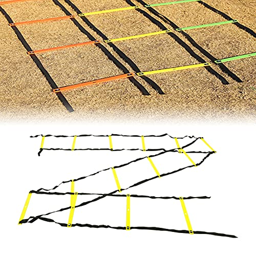 Agility Speed Training Equipment, Fixed Footwork Trainer for Soccer, Football, Fitness and Athletic Drills, 7 Meter, 14 Rung - color: Yellow