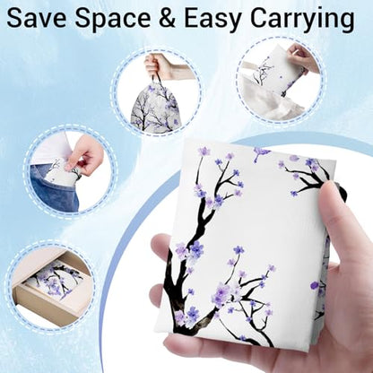 Gymnastics Grip Bag Lightweight Small Drawstring Grip Bags for Gymnasts - color: Cherry Flower-purple