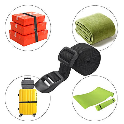 Wisdompro Sleeping Bag Strap, 2 Pack Utility Straps - 68 inch, Black | Heavy Duty Polyester Lashing Straps with Plastic Buckle for Backpacking, Sleeping Bag Compression, Luggage, Camping, Hiking - size: 68 inches