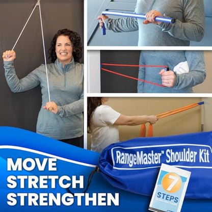 RangeMaster Pro Level All in one Shoulder Home Recovery Kit │ Shoulder Surgery Rehab│ Frozen Shoulder Exercise Kit │Guided Shoulder Recovery Kit - style: Pro Package