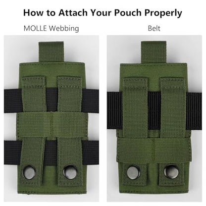 BASSDASH Tactical Molle Water Bottle Pouch with Carabiner Foldable Mesh Holder Bag for Travel Fishing Hunting Hiking Outdoor Activities - color: Army Green with Upgraded Molle Straps