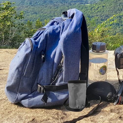 Luxshiny Anti-Slip Chalk Bag and Fleece Wear-Resistant Oxford Fabric with D-Ring Buckle Outdoor Mountaineering Powder Storage Bag for Rock Climbing for Climbers and Bouldering Enthusiasts