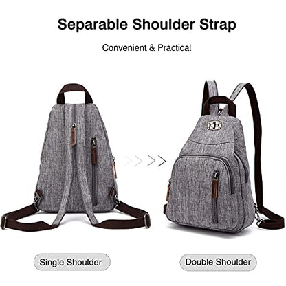 FANDARE Retro Sling Chest Backpack Multipurpose Crossbody Shoulder Bag - color: Gray