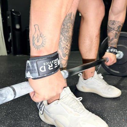 Lifting Wrist Straps – 23" Length x 1.5" Width – Padded Neoprene Cotton Straps for Weightlifting, Powerlifting, Functional Training, Strength Training & Deadlifts – Heavy Duty Grip Support - color: Grey Camo