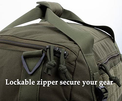 Tactical Duffle Bag MOLLE Gear Bag Carry on Travel Duffel Bag. Ideal for Hunting, Shooting Range, Law Enforcement, Camping, Travel. 35L - color: Olive Drab