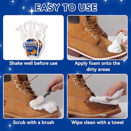Suede Shoe Cleaner, Premium Sneaker Cleaning Kit with Brush, Shoe Cleaner for White Sneaker, Suede, Leather