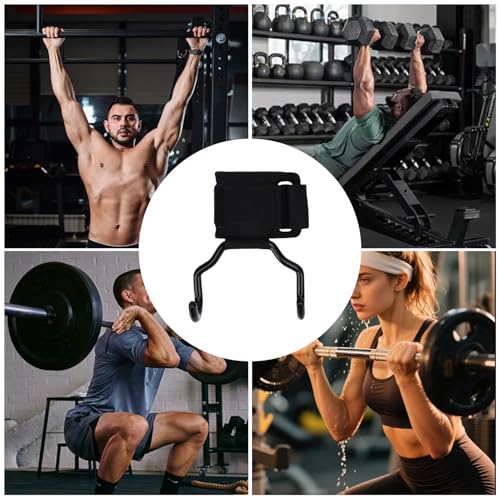 YWBL-WH Weight Lifting Hooks Adjustable Non Slip Rubber Coated Wrist Straps with Widened Cotton Layer for Gym Strength Training Pull Ups Bodybuilding