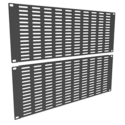 2 Pack of 4U Vented Blank Panel - Metal Rack Mount Filler Panel | for 19in Server Rack Cabinet or Enclosure, Black (4U) - size: 4U