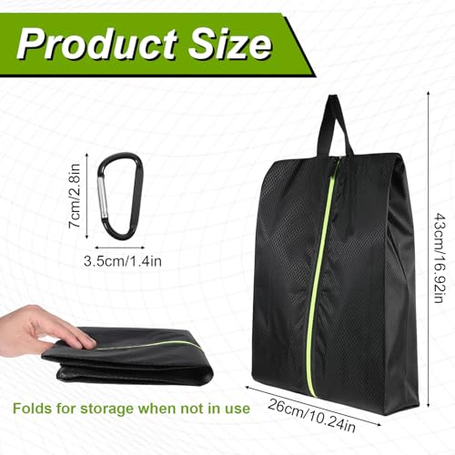 Cleat Bags for Sports Smell Proof, Travel Shoe Bag for Storage | Odor-Resistant Portable Shoes Organizer with Reinforced Handle, Carabiner