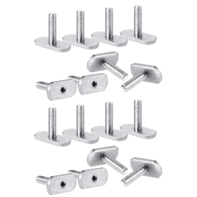 T Groove Clamping Bolts, Sliding T-Nut Threads Kayak Rail/Track M5/M6 Screws &Nuts Slot Bolt，Replacement Stainless Steel Gear Mounting Bolt Easy to Install Hammer Head - size: M6