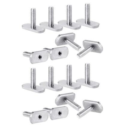 T Groove Clamping Bolts, Sliding T-Nut Threads Kayak Rail/Track M5/M6 Screws &Nuts Slot Bolt，Replacement Stainless Steel Gear Mounting Bolt Easy to Install Hammer Head - size: M6