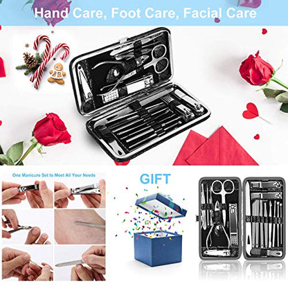 OKOM 19PCS Nail Clipper Set - Professional Manicure Nail Kit for Men Women, Stainless Steel Nail Clippers with Case, Fathers Day Gift - size: Large (Pack of 1)