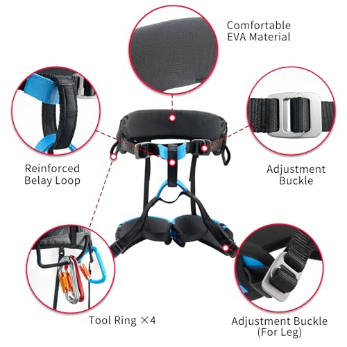 Climbing Harness, Mountaineering Rock Climbing Harness, Men Women Tree Ice Climbing Half Body, Safety Belt Rappelling - size: Medium