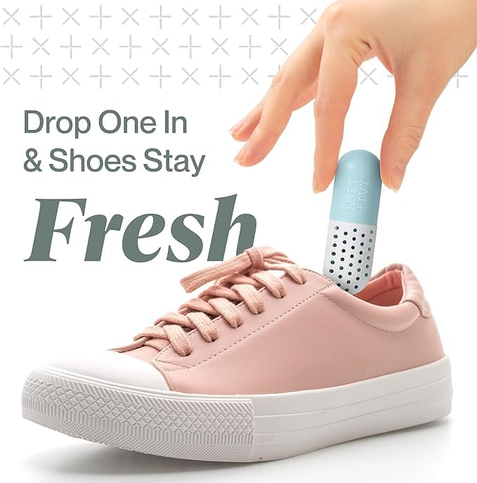 LOFT + IVY Shoe Deodorizer Balls – Ocean Fresh Scented Odor Eaters for Shoes, Gym Bags, Cars & Lockers – Compact Reusable Shoe Smell Remover Freshener Inserts – Long Lasting 4-Pack Sneaker Pills | Compact, Reusable, Long Lasting Odor Eaters — Freshener In