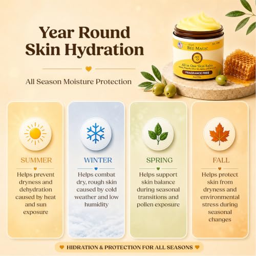 Sweet Bee Magic Organic Honey Bee Balm for Face, Skin & Body - All in One Honey Balm - Beeswax Body Moisturizer - All Natural Aid - 1 jar (4oz) - size: 4 Ounce (Pack of 1)