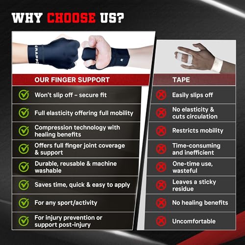 Grappz Middle Finger Brace Compression Gloves, Splint Alternative, Unisex L | Athletic Buddy Tape, Finger Sleeve & Brace, Arthritis Pain Relief & Joint Stabilizer for All Sports - size: Large, style: Middle Finger