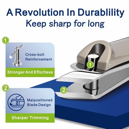 DIGNITY Fingernail & Toenail Clipper Set with Case,4 Pcs Set | Wide Jaw opening,Sharp Blade,with Catcher & Lock,Ideal for Thick & Ingrown Nails - color: Tool Box Nail Clippers